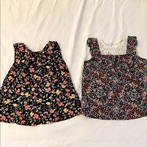 Lot of 2 Girls floral shirts